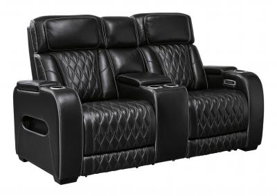 BOYINGTON BLACK P3 POWER CONSOLE LOVESEAT WITH MASSAGE, HEAT, AND LED LIGHTING,ASHLEY FURNITURE INC.