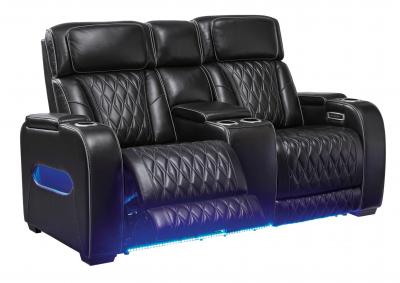 BOYINGTON BLACK P3 POWER CONSOLE LOVESEAT WITH MASSAGE, HEAT, AND LED LIGHTING,ASHLEY FURNITURE INC.