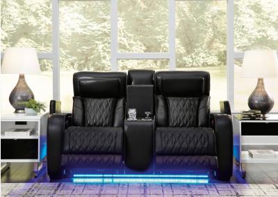 BOYINGTON BLACK P3 POWER CONSOLE LOVESEAT WITH MASSAGE, HEAT, AND LED LIGHTING,ASHLEY FURNITURE INC.