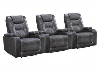 Image for COMPOSER GRAY POWER 3 PIECE THEATER SEATING