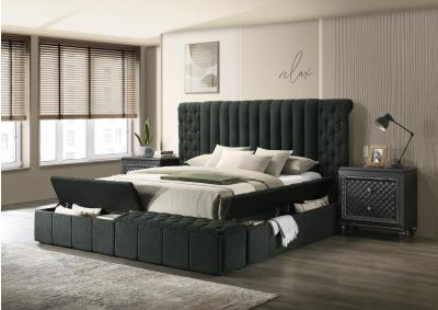 DANBURY CHARCOAL KING BED,CROWN MARK INT.