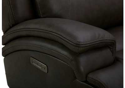 BROCKTON CHOCOLATE LEATHER 3P POWER 6 PIECE SECTIONAL,KUKA