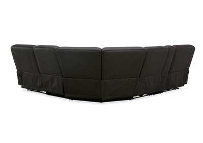 BROCKTON CHOCOLATE LEATHER 3P POWER 6 PIECE SECTIONAL,KUKA