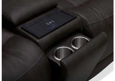 BROCKTON CHOCOLATE LEATHER 3P POWER 6 PIECE SECTIONAL,KUKA