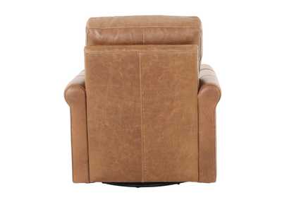 LUKE CHESTNUT LEATHER SWIVEL GLIDE CHAIR,MNDY