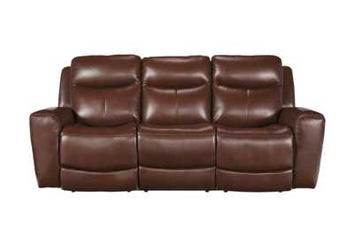 MOMENTUM MAHOGANY LEATHER 2P POWER SOFA
