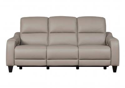 Image for MERCOMATIC GRAY LEATHER 2P POWER RECLINING SOFA