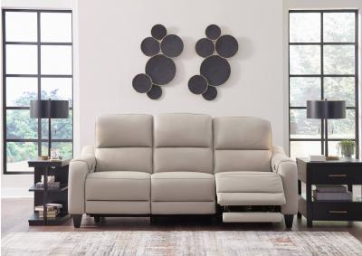 MERCOMATIC GRAY LEATHER 2P POWER RECLINING SOFA,ASHLEY FURNITURE INC.