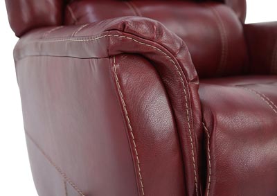 BRYCE RED LEATHER SWIVEL GLIDER RECLINER,HOMESTRETCH