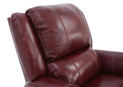 BRYCE RED LEATHER SWIVEL GLIDER RECLINER,HOMESTRETCH