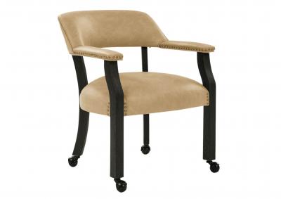 RYLIE BLACK DINING ARM CHAIR WITH CASTERS,STEVE SILVER COMPANY