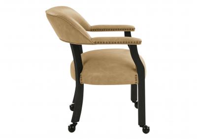 RYLIE BLACK DINING ARM CHAIR WITH CASTERS,STEVE SILVER COMPANY