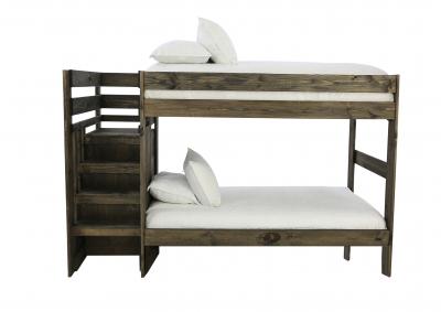 SILAS MOSSY OAK TWIN/TWIN STAIR BUNKBED,SIMPLY BUNKBEDS