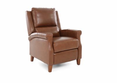 CARENTON CARAMEL LEATHER PUSH BACK RECLINER,CHEERS