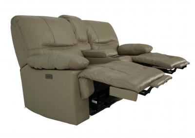 ODESSA TAUPE LEATHER 1P POWER ZERO GRAVITY RECLINING LOVESEAT WITH CONSOLE,CHEERS