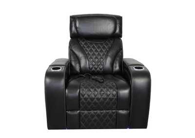 Image for VAMOND BLACK LEATHER POWER RECLINER WITH AIR MASSAGE AND IMMERSIVE AUDIO
