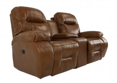 ARIAL COGNAC LEATHER 2P POWER ROCKING CONSOLE LOVESEAT,BEST CHAIRS INC