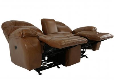 ARIAL COGNAC LEATHER 2P POWER ROCKING CONSOLE LOVESEAT,BEST CHAIRS INC