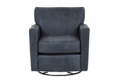 Image for CAROLY INDIGO LEATHER SWIVEL GLIDER