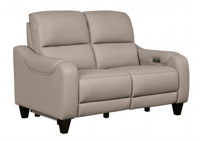 MERCOMATIC GRAY LEATHER 2P POWER RECLINING LOVESEAT,ASHLEY FURNITURE INC.