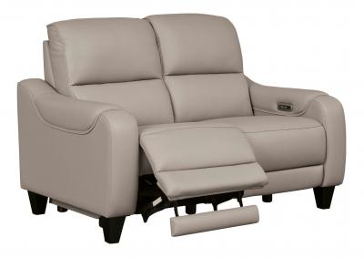 MERCOMATIC GRAY LEATHER 2P POWER RECLINING LOVESEAT,ASHLEY FURNITURE INC.