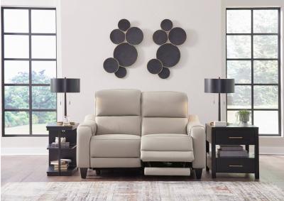 MERCOMATIC GRAY LEATHER 2P POWER RECLINING LOVESEAT,ASHLEY FURNITURE INC.