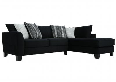 GROOVY BLACK 2 PIECE SECTIONAL,ALBANY INDUSTRIES, INC.