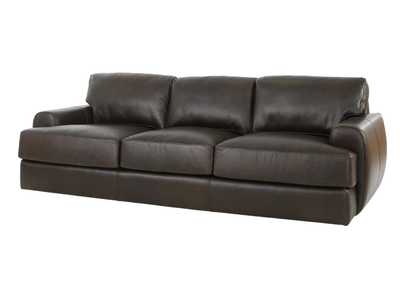 CAMEROON BROWN LEATHER SOFA,BERNHARDT