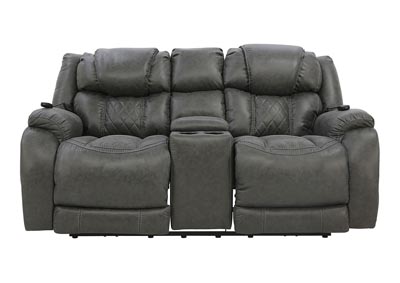 CASON STEEL POWER RECLINING LOVESEAT WITH CONSOLE