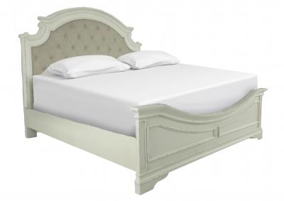 HAVEN WHITE QUEEN UPHOLSTERED BED,LIFESTYLE FURNITURE