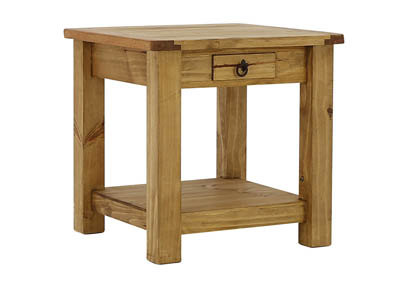LAWMAN LIGHT WAX END TABLE,RUSTIC IMPORTS