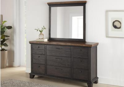 BEAR CREEK BROWN DRESSER AND MIRROR,STEVE SILVER COMPANY