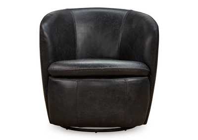 KIERREYS MIDNIGHT 100% LEATHER SWIVEL CHAIR