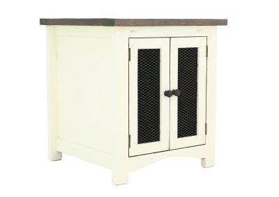 MESH WHITE/TOBACCO END TABLE,ARDENT HOME