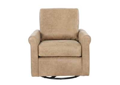 Image for LUKE TAUPE LEATHER SWIVEL GLIDE CHAIR