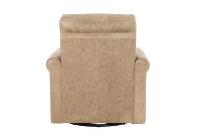 LUKE TAUPE LEATHER SWIVEL GLIDE CHAIR,MNDY