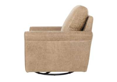 LUKE TAUPE LEATHER SWIVEL GLIDE CHAIR,MNDY