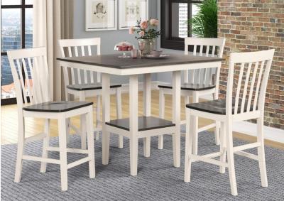 Image for BRODY WHITE AND GREY 5 PIECE PUB DINETTE SET