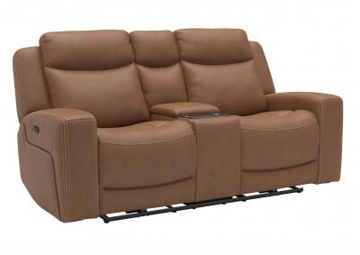 ADELINE BUTTERNUT POWER LOVESEAT WITH CONSOLE,KUKA