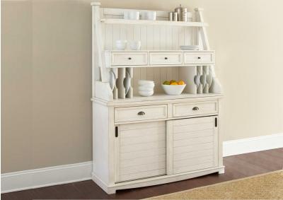CAYLA ANTIQUE WHITE BUFFET AND HUTCH,STEVE SILVER COMPANY