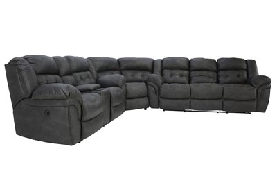 HAYGEN CHARCOAL 3 PIECE 1P POWER SECTIONAL,HOMESTRETCH