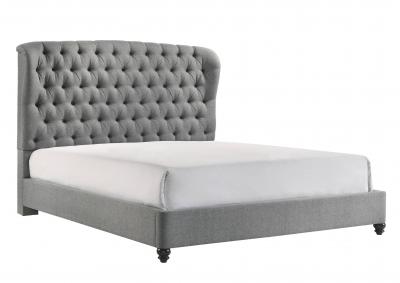 LINDA GREY KING BED,CROWN MARK INT.