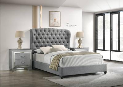 LINDA GREY KING BED,CROWN MARK INT.