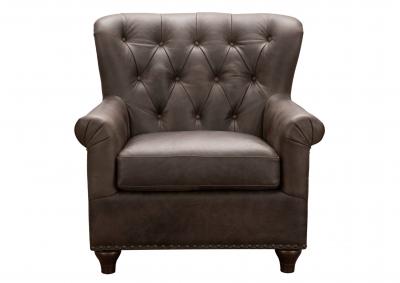 Image for CHARLIE TUFTED 100% LEATHER ARM CHAIR