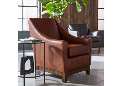 MARIKO UMBER LEATHER CLUB CHAIR,BEST CHAIRS INC