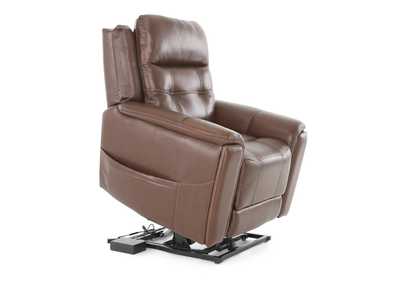 COFFEE 100% LEATHER LIFT CHAIR WITH HEAT, POWER ADJUSTABLE HEADREST AND LUMBAR,MEGA MOTION, LLC.