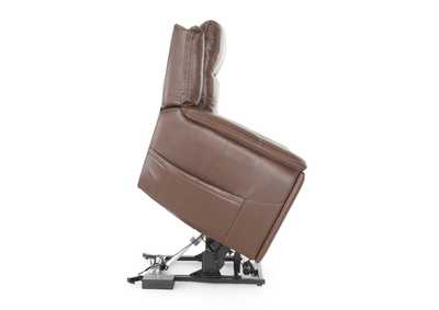 COFFEE 100% LEATHER LIFT CHAIR WITH HEAT, POWER ADJUSTABLE HEADREST AND LUMBAR,MEGA MOTION, LLC.