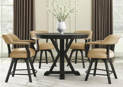 Image for RYLIE BLACK 5 PIECE COUNTER DINING SET