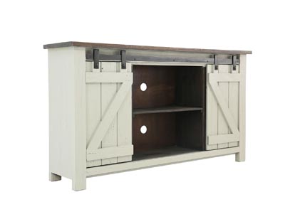 Sterling Barn Door Media Console - Aged Gray/Tobacco,ARDENT HOME