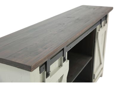 Sterling Barn Door Media Console - Aged Gray/Tobacco,ARDENT HOME